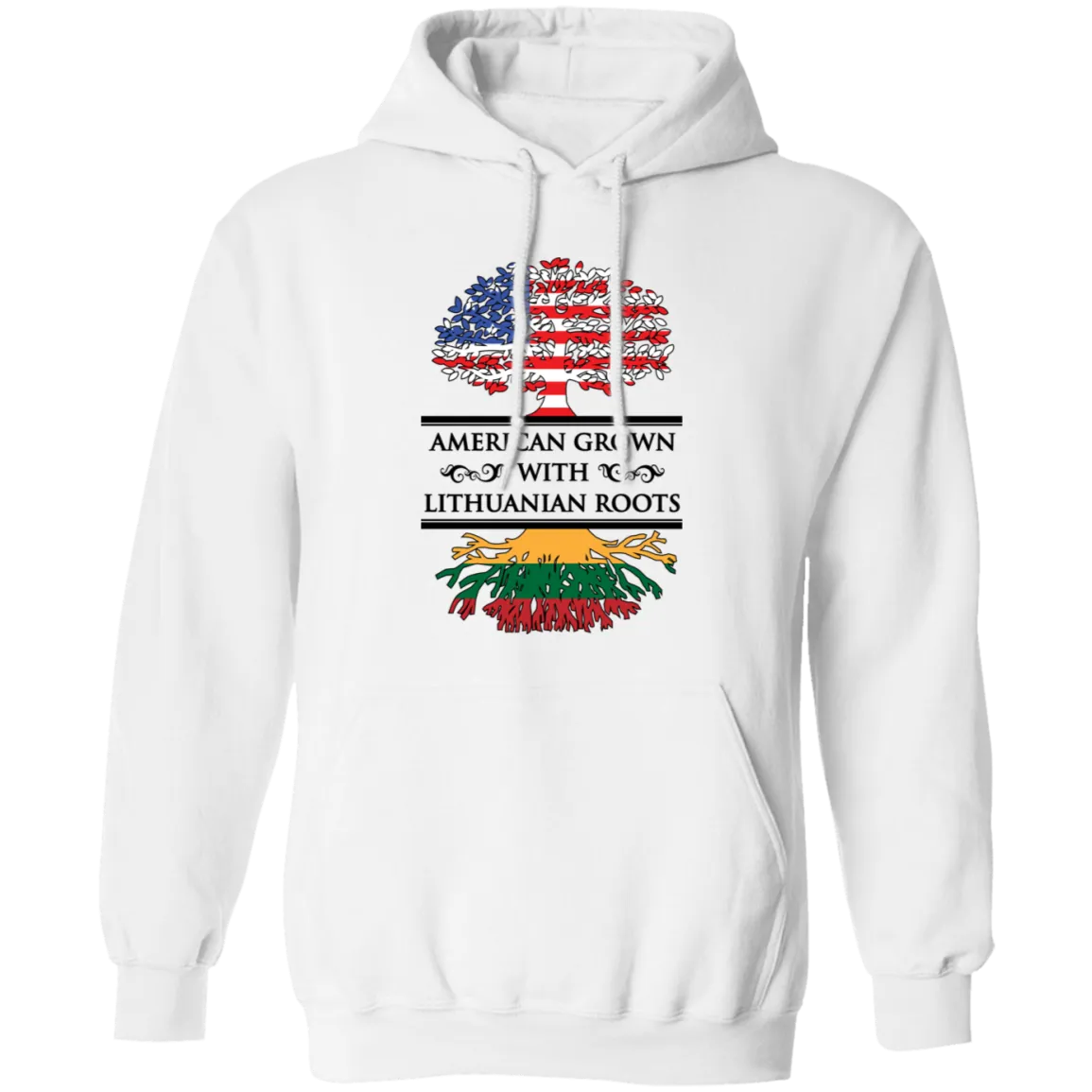 American Grown Lithuanian Roots - Men/Women Unisex Comfort Pullover Hoodie