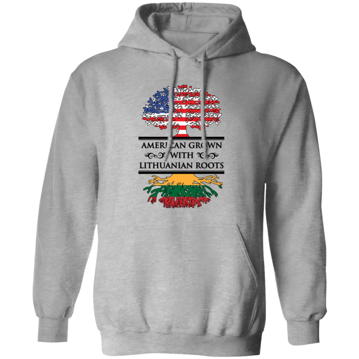 American Grown Lithuanian Roots - Men/Women Unisex Comfort Pullover Hoodie