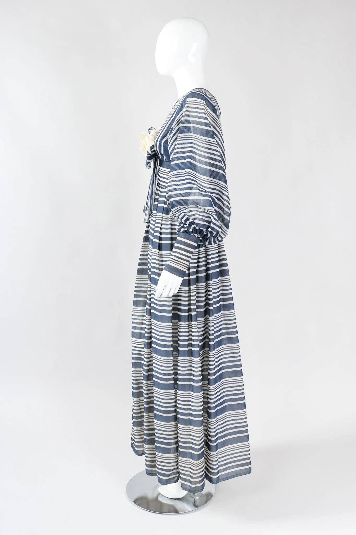 Striped Balloon Sleeve Dress